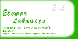 elemer lebovits business card